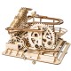 4 Kinds Hand Crank Marble Run Game DIY Coaster Wooden Model Building Kits Assembly Toy Gift for Children Adult