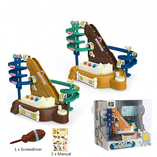 Simulation DIY Hand-make Screw Nut Assembly Roller Coasters Puzzle Early Educational Toy Set for Kids Gift