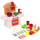 Simulation Kitchen Cooking Pretend Playing House Early Education Toy Set with Light and Sound Effect for Kids Gift