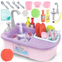 Simulation Kitchen Dishwasher Playing Sink Dishes Pretend Play Set Educational Toy for Kids Gift Simulation Kitchen Dishwasher Playing Sink Dishes Pretend Play Set Educational Toy for Kids Gift