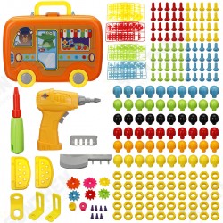 Simulation Montessori DIY Electric Drill Screw Building Blocks Assembly Puzzle Early Educational Toy for Kids Gift Simulation Montessori DIY Electric Drill Screw Building Blocks Assembly Puzzle Early Educational Toy for Kids Gift