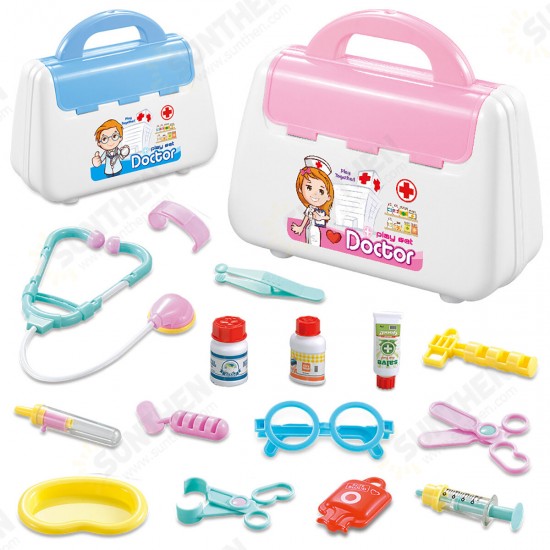 Simulation Pretend Doctor Nurse Role Play Education Toy Set with Carrying Box for Kids Gift