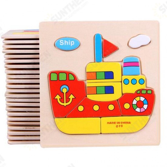 Umu Wooden 3D Jigsaw Puzzle Toy Kids Children Cartoon Animal Puzzle Gift Intelligence Toys