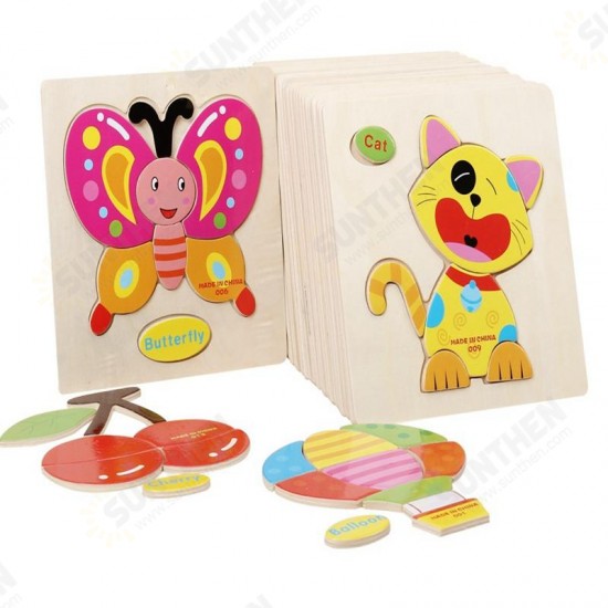 Umu Wooden 3D Jigsaw Puzzle Toy Kids Children Cartoon Animal Puzzle Gift Intelligence Toys