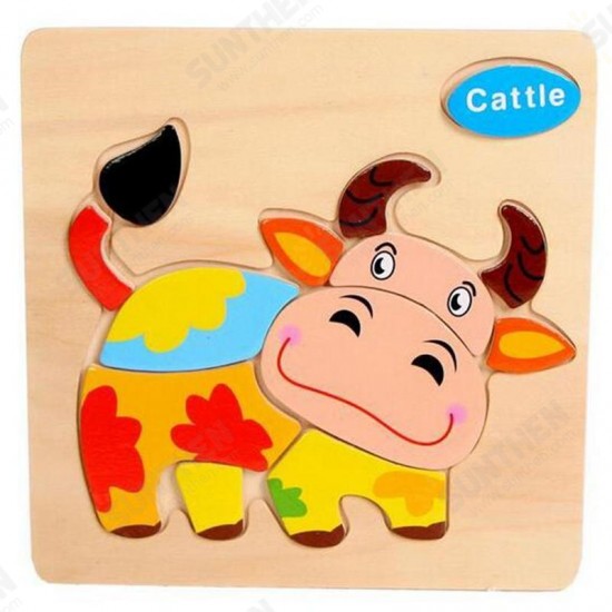 Umu Wooden 3D Jigsaw Puzzle Toy Kids Children Cartoon Animal Puzzle Gift Intelligence Toys