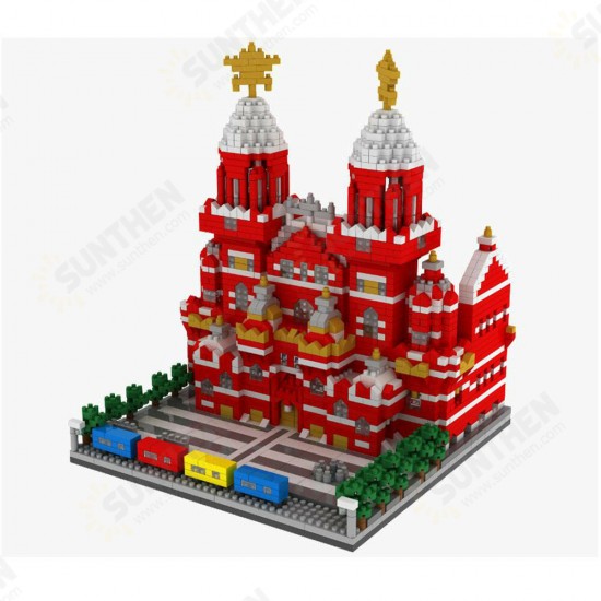 YZ067 2384pcs Moscow Red Square Puzzle Assembled Building Blocks Indoor Toys