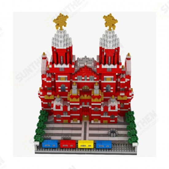 YZ067 2384pcs Moscow Red Square Puzzle Assembled Building Blocks Indoor Toys