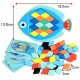 Wood DIY Assembly Jigsaw Puzzle Toy Colors Shapes Cartoon Fish Owl Matching Cards Toy for Children Learning