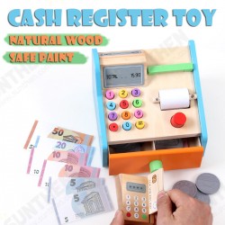 Wooden Cash Register Shop Grocery Checkout Play Game Learn Education Toys for Kids Perfect Gift Wooden Cash Register Shop Grocery Checkout Play Game Learn Education Toys for Kids Perfect Gift