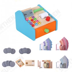Wooden Cash Register Shop Grocery Checkout Play Game Learn Education Toys for Kids Perfect Gift Wooden Cash Register Shop Grocery Checkout Play Game Learn Education Toys for Kids Perfect Gift