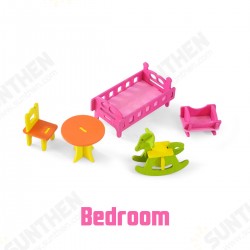 Wooden Colorful DIY Assembly Doll House Furniture Kit Early Educational Learning Toys for Kids Gift Wooden Colorful DIY Assembly Doll House Furniture Kit Early Educational Learning Toys for Kids Gift