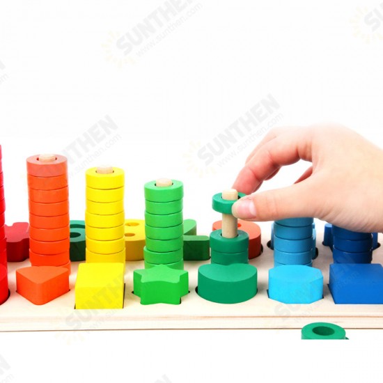 Wooden Math Toy Board Montessori Counting Board Preschool Learning Toys for Children Gifts