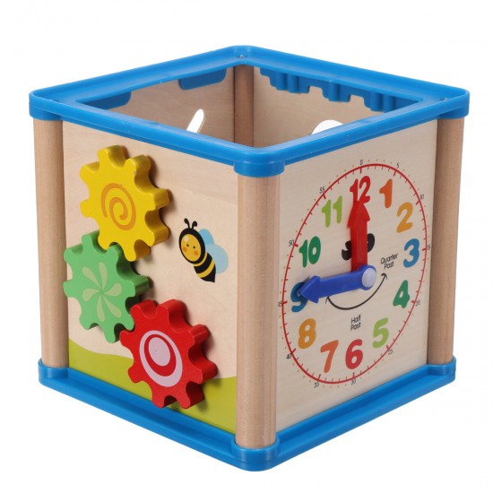 Wooden Multi-functional Wisdom Aroind Treasure Box with Beads Parent-child Educational Learning Toy for Kids Gift