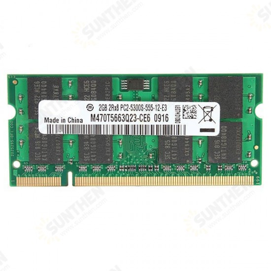 2GB DDR2-667 PC2-5300 Laptop Notebook SODIMM Memory RAM 200-pin