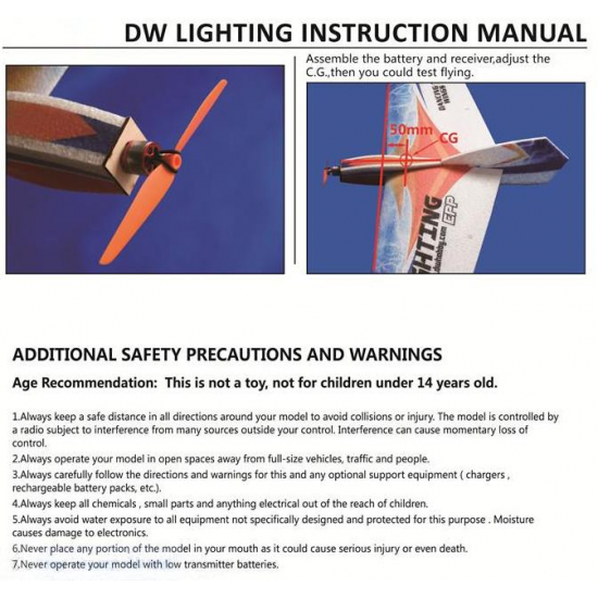 DW Lighting 1060mm Wingspan EPP Flying Wing RC Airplane Training KIT