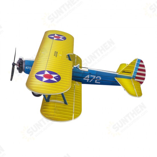 E25 Stearman PT-17 Kaydet 450mm Wingspan PP Material RC Airplane Flying Wing KIT Compatible S-FHSS/Flysky/Frsky D16/DSMX/DSM2