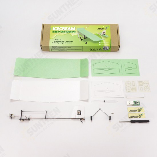 Ice Cream E2306-B50 226mm Wingspan Ultra-light Indoor Mini RC Airplane Beginner With Battery BNF