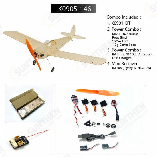 Micro Spacewalker 460mm Wingspan Balsa Wood RC Airplane Kit with Power System