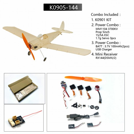 Micro Spacewalker 460mm Wingspan Balsa Wood RC Airplane Kit with Power System
