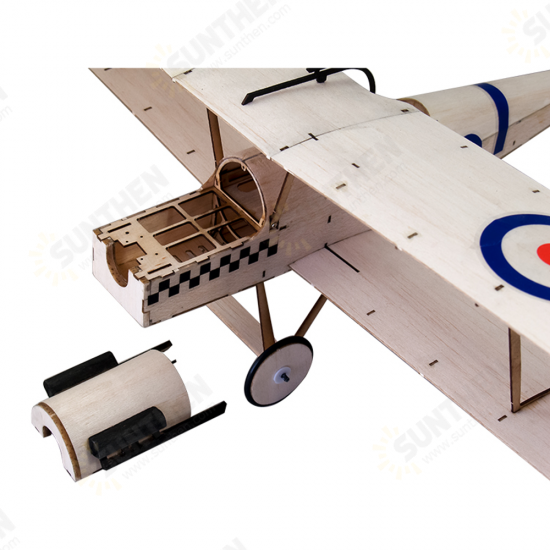 SE5A 378mm Wingspan Balsa Wood Laser Cut Biplane RC Airplane