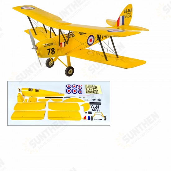 800mm Wingspan Balsa Wood Laser Cut Biplane Completed RC Airplane ARF