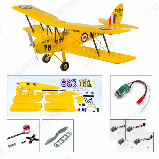 800mm Wingspan Balsa Wood Laser Cut Biplane Completed RC Airplane ARF