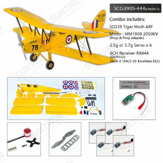 800mm Wingspan Balsa Wood Laser Cut Biplane Completed RC Airplane ARF