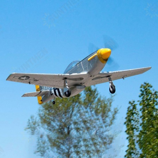 P-51D Mustang V2 Silver/Red 1200mm 1.2m Wingspan EDF EPO RC Airplane PNP With Flaps