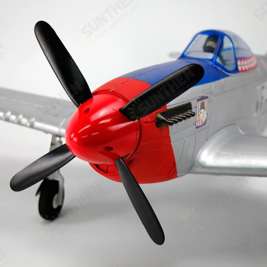 P-51D Mustang V2 Silver/Red 1200mm 1.2m Wingspan EDF EPO RC Airplane PNP With Flaps