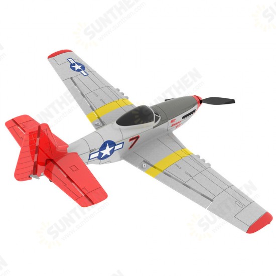 Mini Mustang P-51D 761-5 EPP 400mm Wingspan 2.4G 6-Axis Gyro RC Airplane Trainer Fixed Wing RTF One Key Return for Beginner