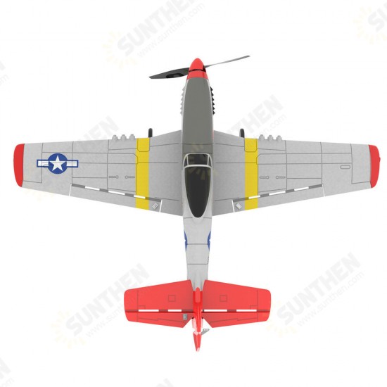 Mini Mustang P-51D 761-5 EPP 400mm Wingspan 2.4G 6-Axis Gyro RC Airplane Trainer Fixed Wing RTF One Key Return for Beginner