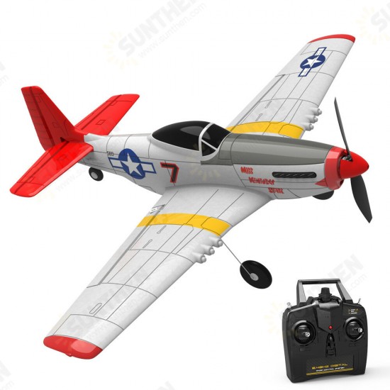 Mini Mustang P-51D 761-5 EPP 400mm Wingspan 2.4G 6-Axis Gyro RC Airplane Trainer Fixed Wing RTF One Key Return for Beginner