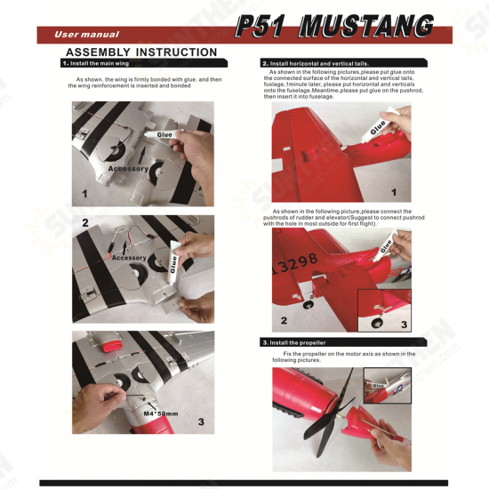 Mustang P51 V2 EPO 1200mm Wingspan RC Airplane Fixed Wing KIT/PNP Mustang P51 V2 EPO 1200mm Wingspan RC Airplane Fixed Wing KIT/PNP