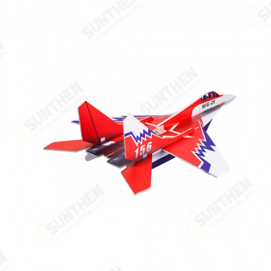 Mig-29 650mm Wingspan Glue-N-Go Foamboard Red EPP RC Airplane Kit