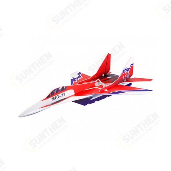 Mig-29 650mm Wingspan Glue-N-Go Foamboard Red EPP RC Airplane Kit