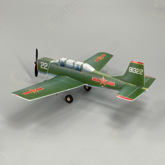 CJ-6 340mmPLA KT Foam Air Force Trainer Aircraft RC Airplane KIT+Motor / KIT+Motor+Servo