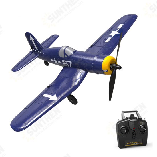 Three batteries-Mini F4U EPP 400mm Wingspan 2.4G 6-Axis Gyro One Key Return Aerobatic Indoor RC Airplane Trainer Fixed Wing RTF for Beginner