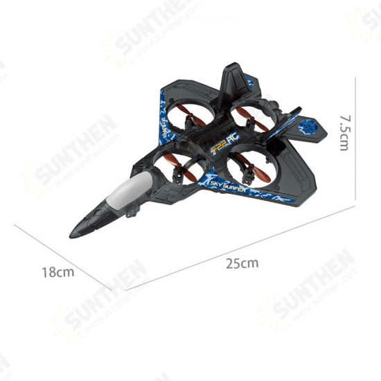 F22 180mm Wingspan 2.4GHz 6CH 6-Axis Gyro 3D Aerobatics EPP RC Airplane Glider Warbird Fighter RTF With Night Flight Light