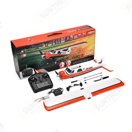 A900 DHC-2 2.4GHz 4CH Brushless Motor 3D/6G System 6-Axis Gyro Aerobatics EPP RC Airplane RTF Compatible Futaba