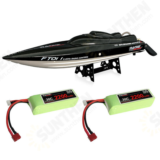 FT011 Several Battery 65CM 2.4G 50km/h Brushless RC Boat High Speed Model with Water Cooling System Toys