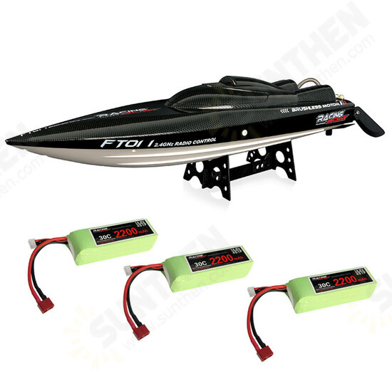 FT011 Several Battery 65CM 2.4G 50km/h Brushless RC Boat High Speed Model with Water Cooling System Toys