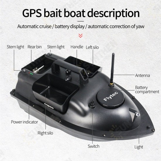 V010 2.4G Intelligent Positioning Three Bait Tanks Automatic Return Fishing Bait RC Boat Vehicle Models