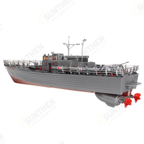 HT 1/115 2877B RTR 50cm 2.4G 4CH RC Boat Vehicles Dual Motors Millitary Warship Torpedo LED Lighting Models