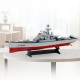 HT 1/250 3826B RTR 6.8km/h 2.4G 4CH RC Boat Vehicles Dual Motors Millitary Warship Battleship LED Lighting Models