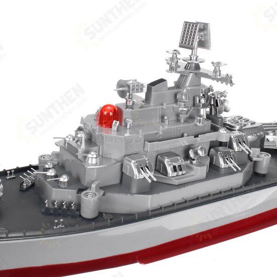 HT 1/250 3826B RTR 6.8km/h 2.4G 4CH RC Boat Vehicles Dual Motors Millitary Warship Battleship LED Lighting Models