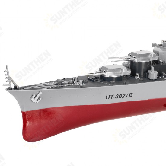 HT 1/360 3827B 71cm Warship Rotable Turret Ship 2.4G 4CH Wireless RC Boat Vehicle Models