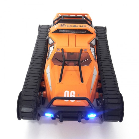 EAT06 Remote Control Tank 1/12 RC Crawler 2.4G High Speed 12km/h Off-Road RC Car All Terrain Drift Tank Full Proportional Control RC Vehicle Models with Head Light