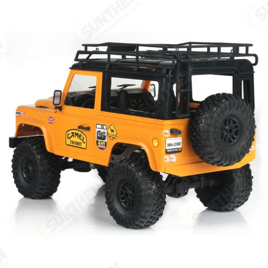 MN90 1/12 2.4G 4WD RC Car w/ Front LED Light 2 Body Shell Roof Rack Crawler Off-Road Truck RTR Toy