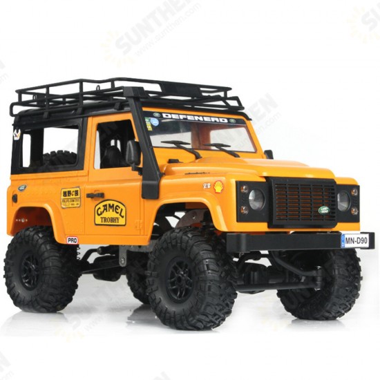 MN90 1/12 2.4G 4WD RC Car w/ Front LED Light 2 Body Shell Roof Rack Crawler Off-Road Truck RTR Toy