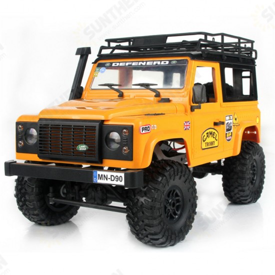 MN90 1/12 2.4G 4WD RC Car w/ Front LED Light 2 Body Shell Roof Rack Crawler Off-Road Truck RTR Toy